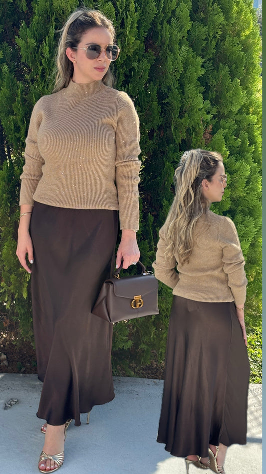 Golden high neck sweater