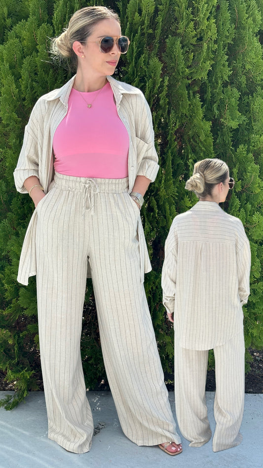 Stripes linen set