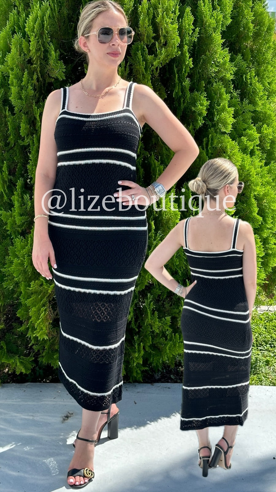Lena crochet dress black