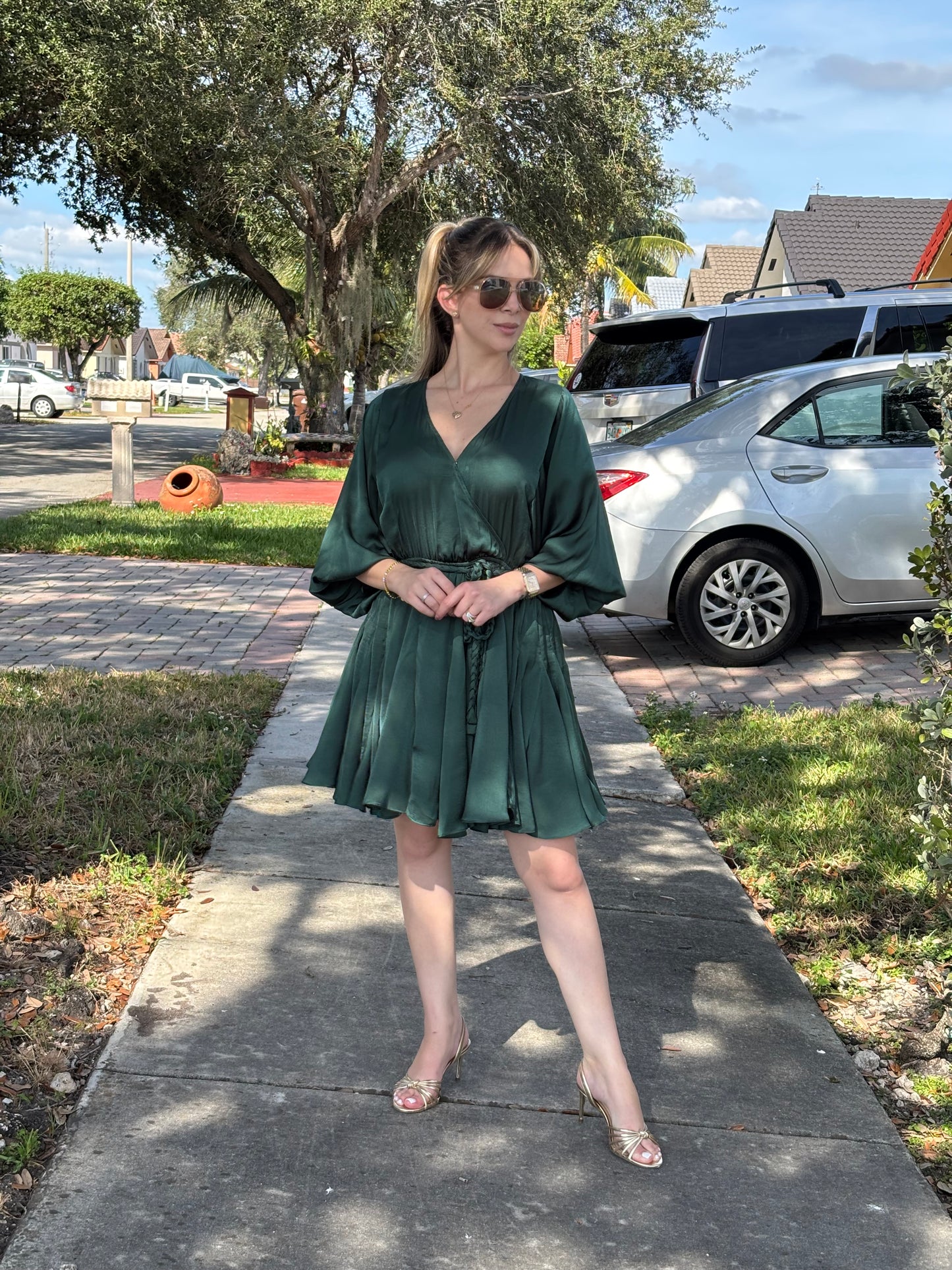Leah satin dress