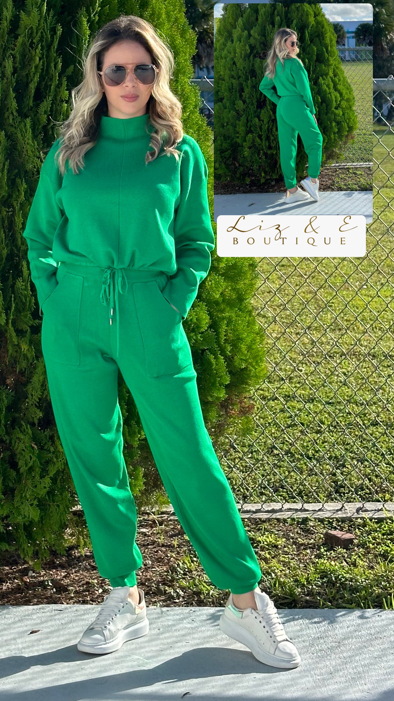 High neck long sleeve set