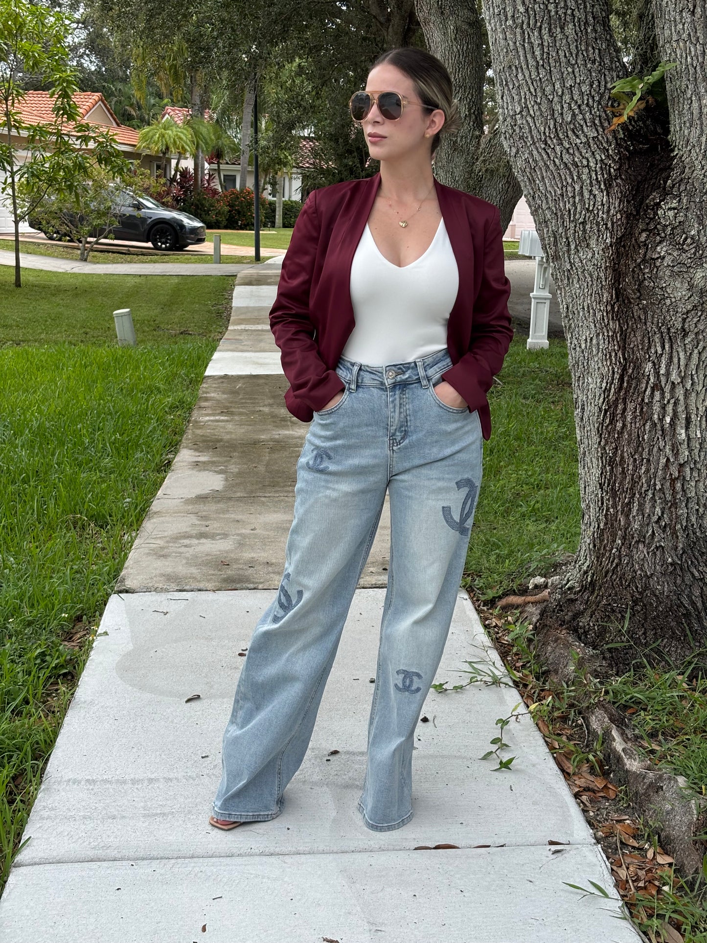 OVI Burgundy Blazer