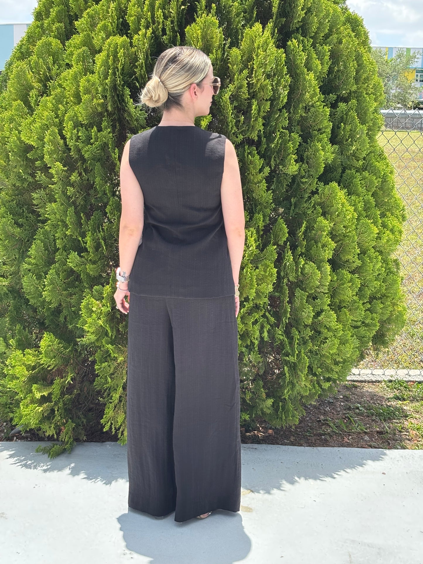 Denise linen set black