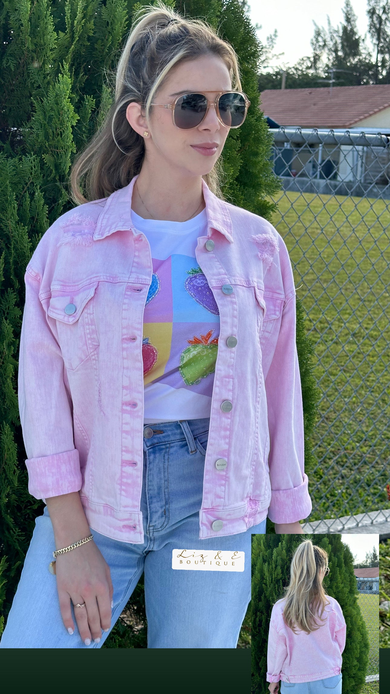 Pink denim oversize