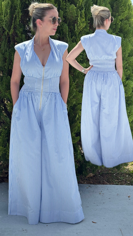 Blue stripes Jumpsuit