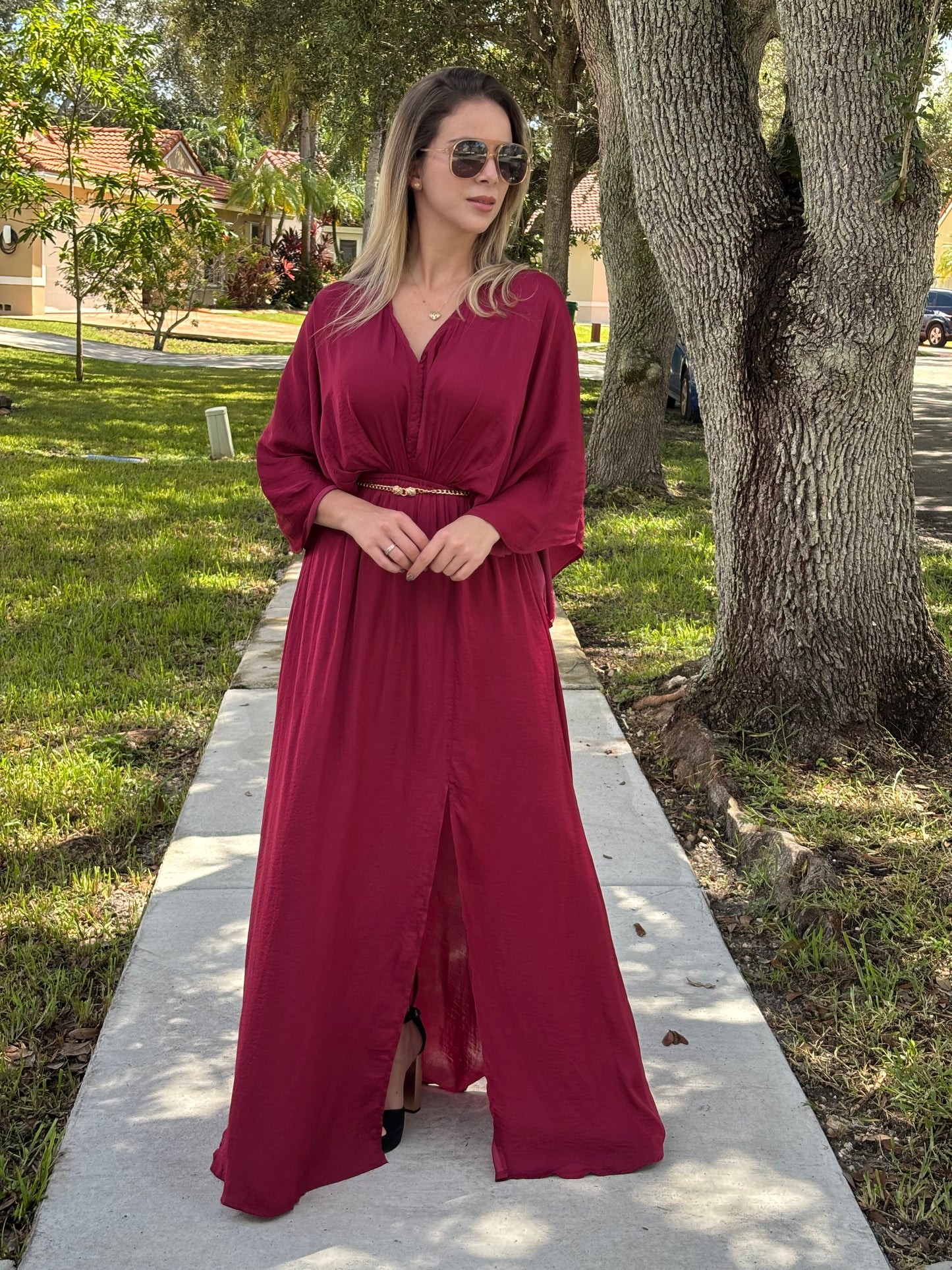 Andrea Red maxi dress