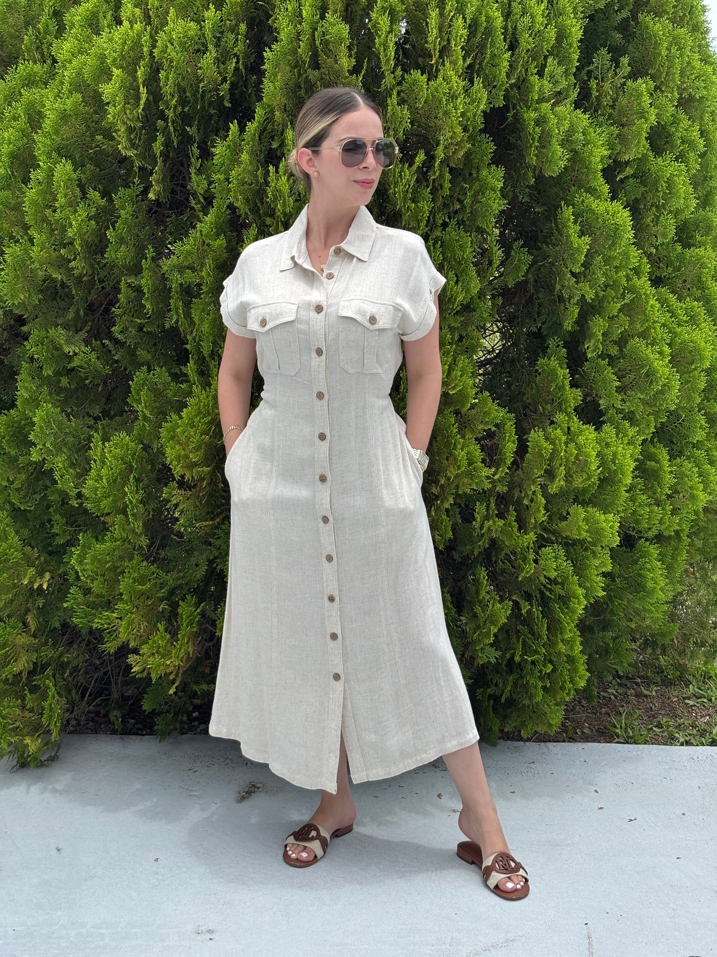 Camisero de lino beige