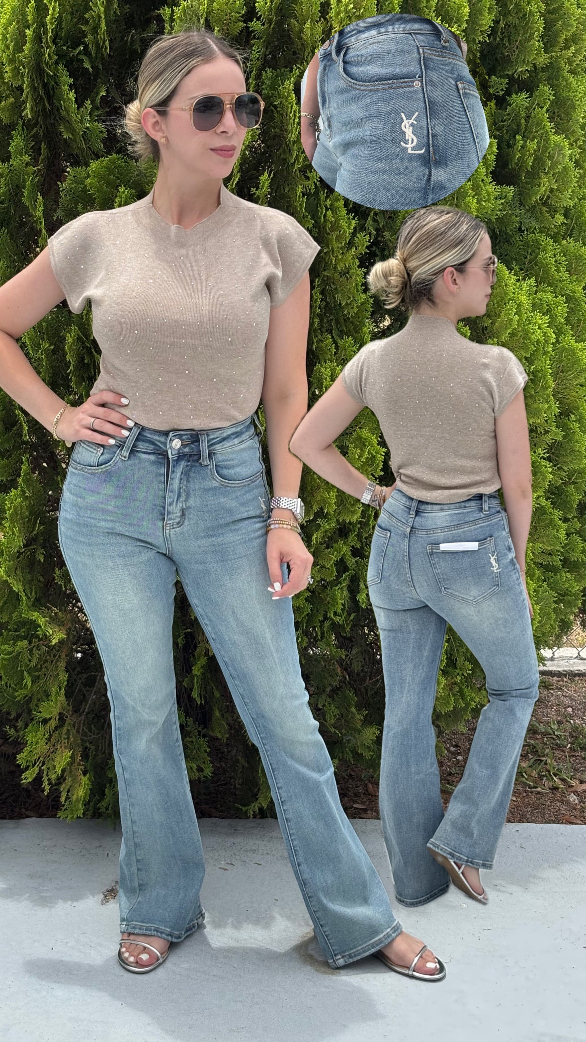 Nude sparkle shirt