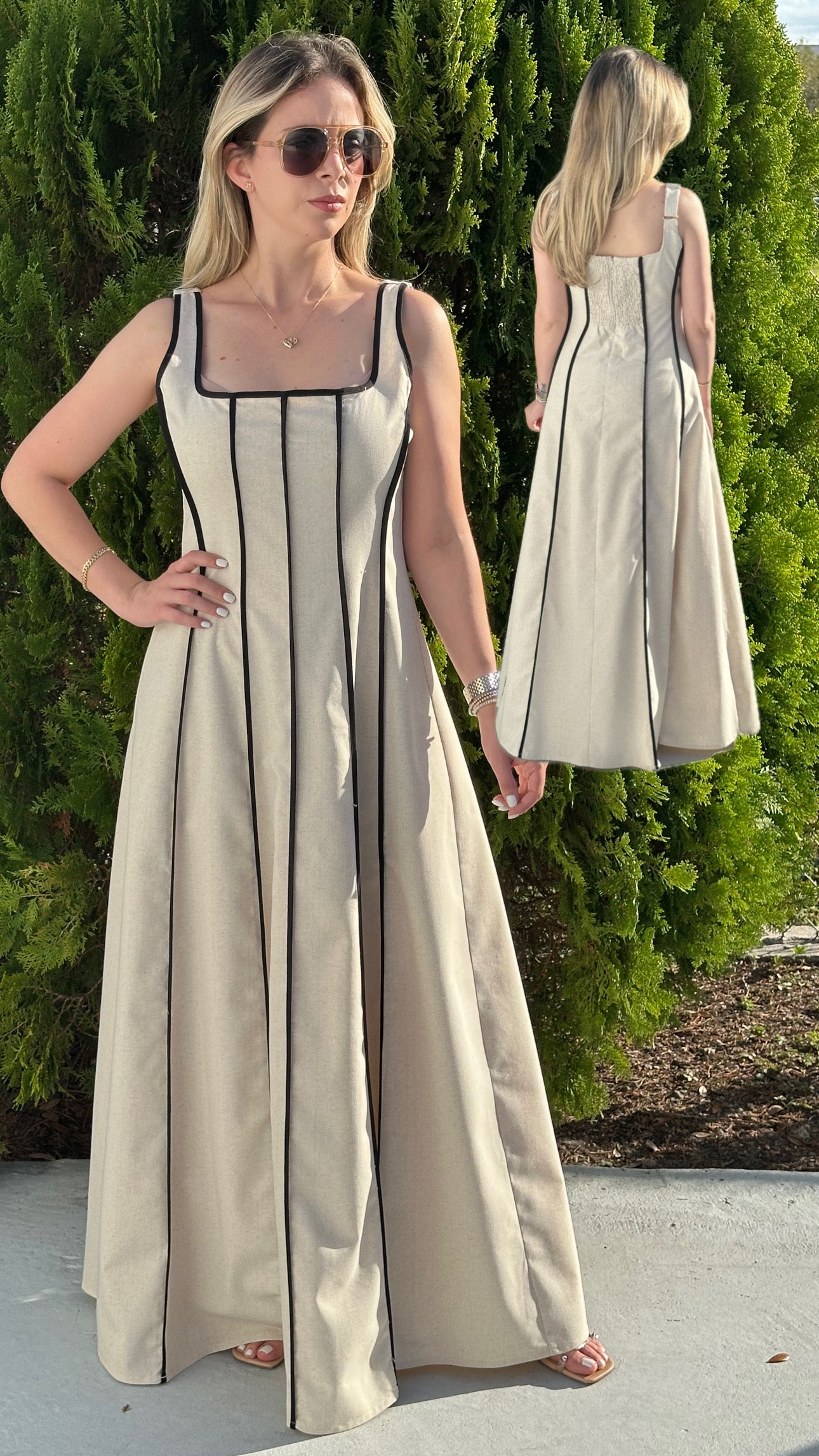 Elena linen maxi dress