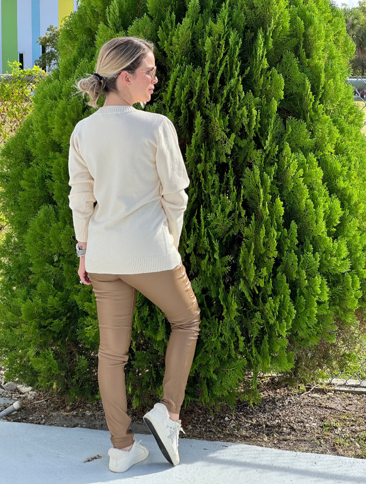 Leather skinny pants