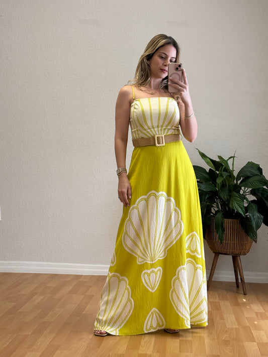 Green sea maxi dress