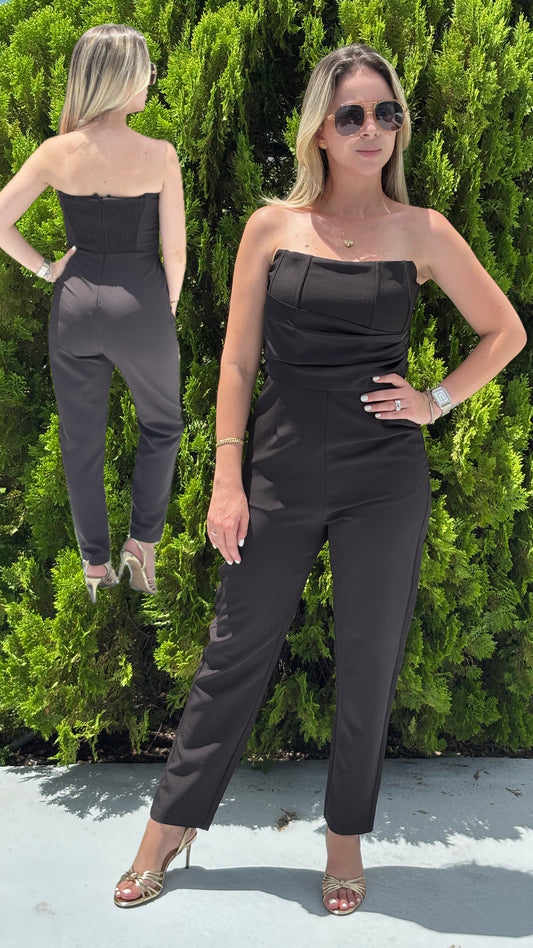 Megan in black jumpsuit