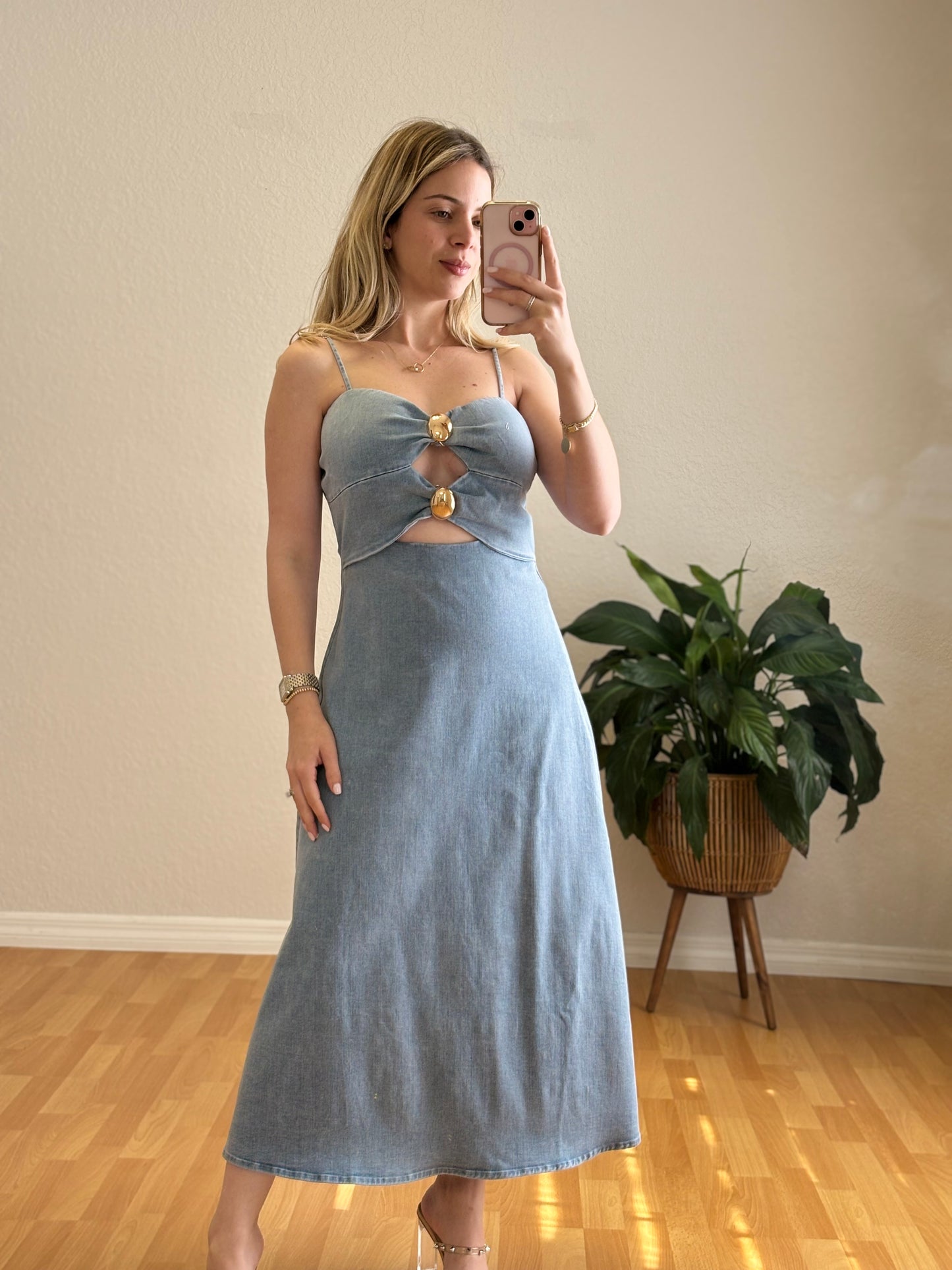 Lisa denim midi dress