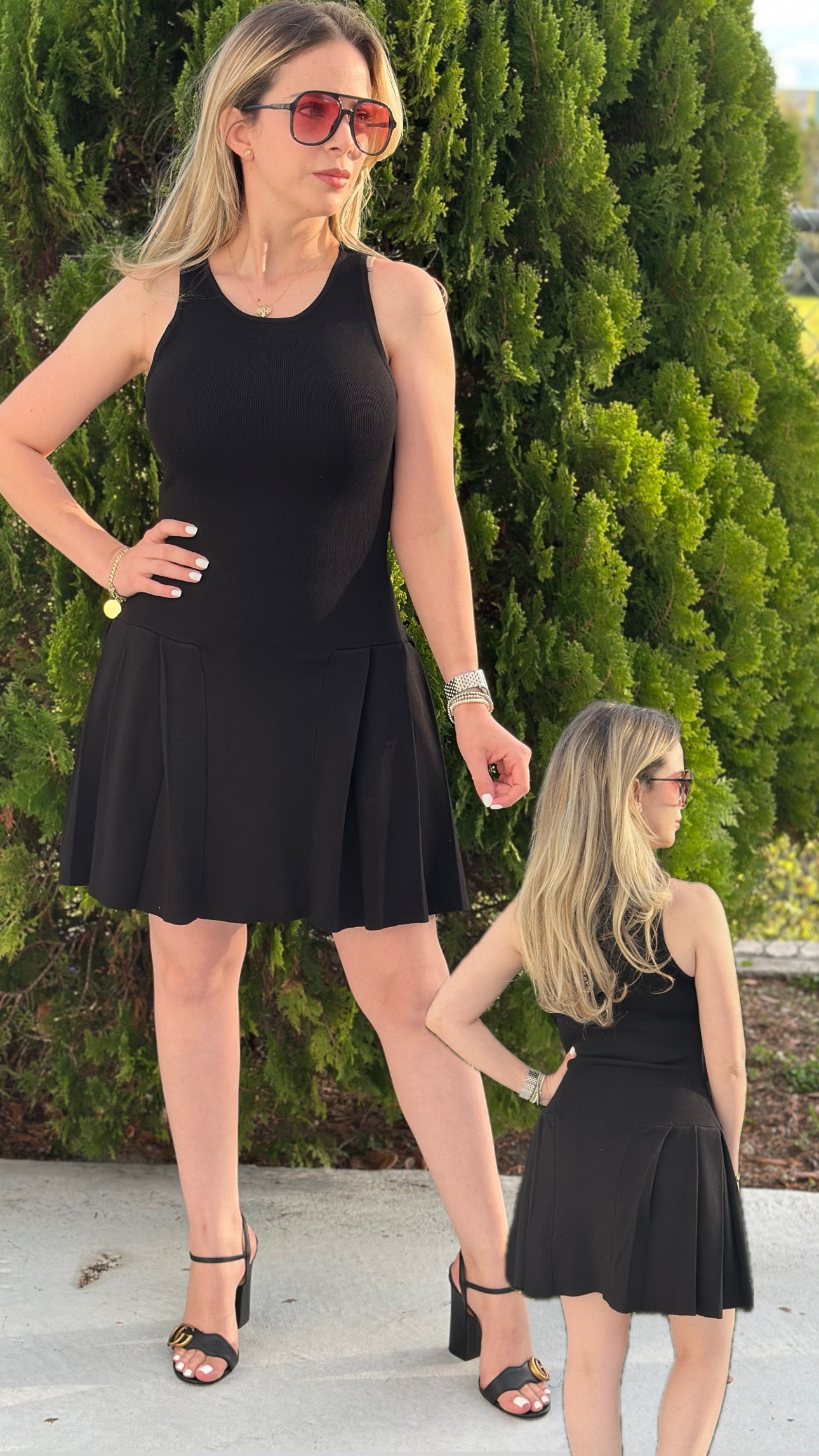 Kenia in black dress