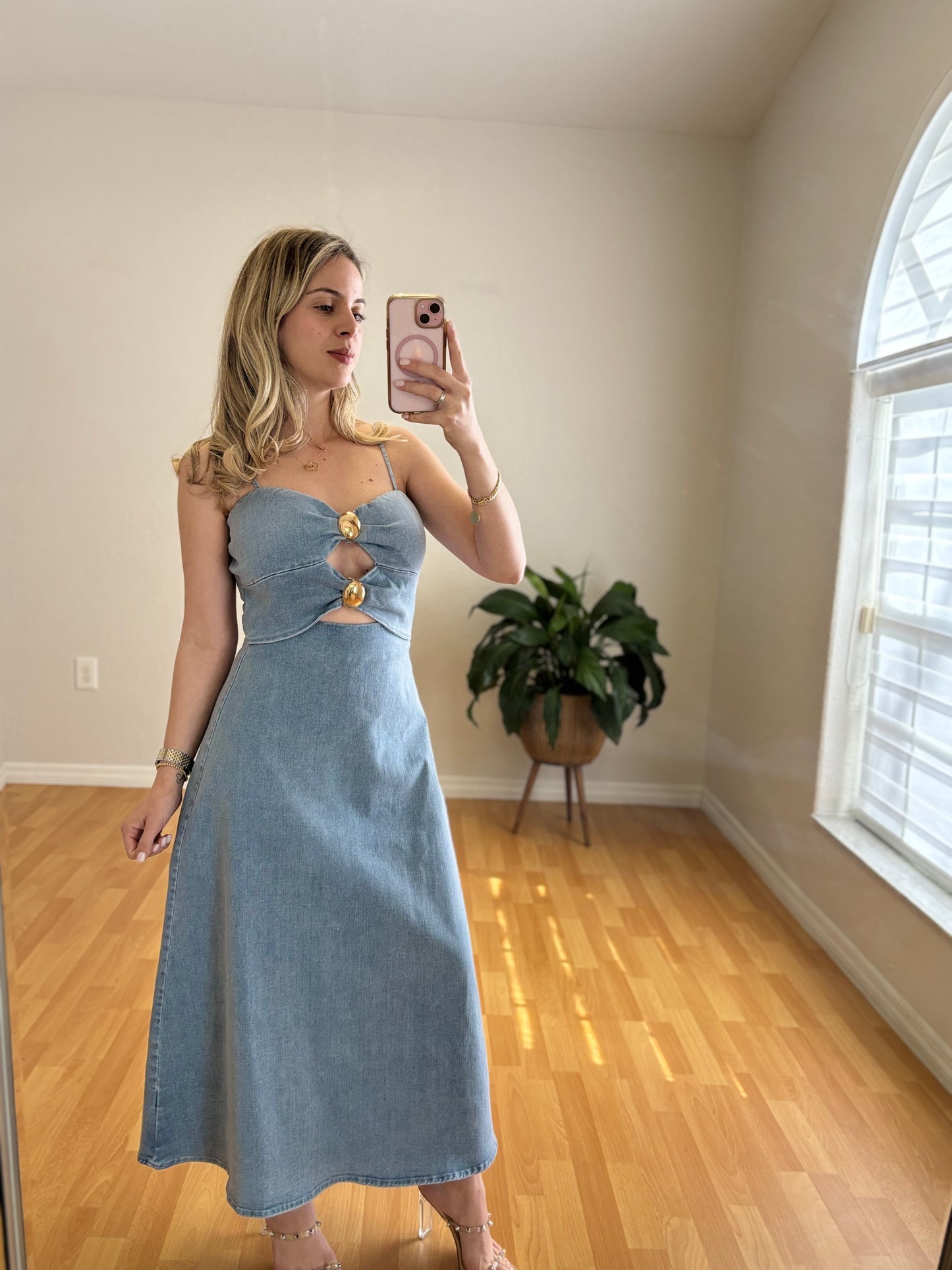 Lisa denim midi dress