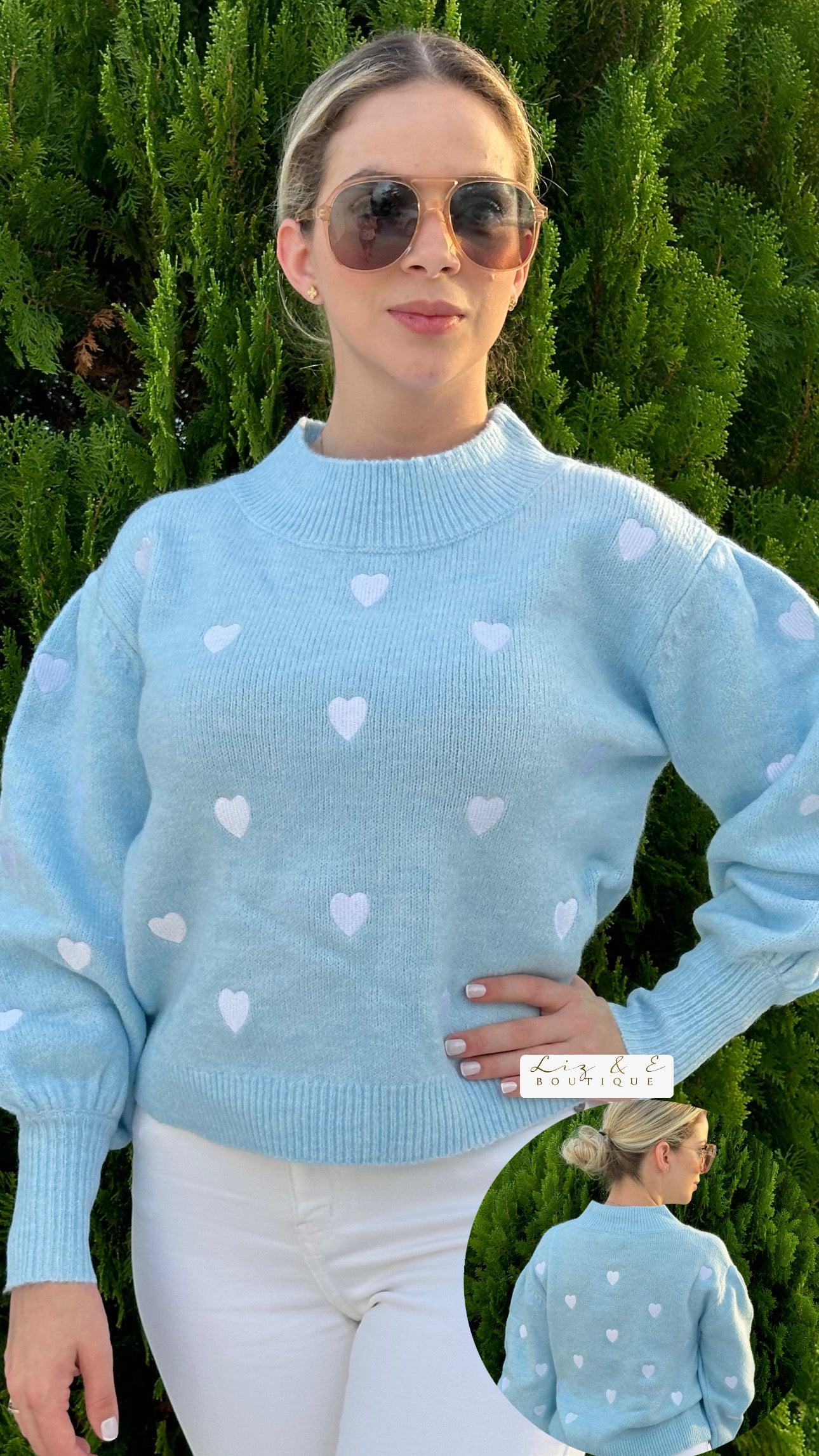 Blue hearts sweater