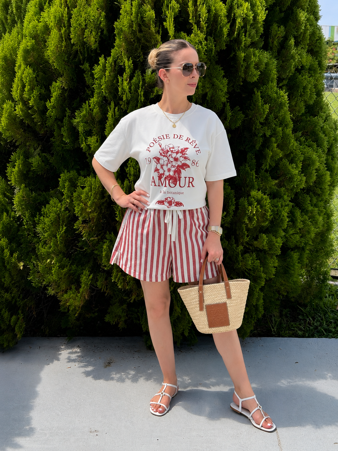 Red stripes shorts