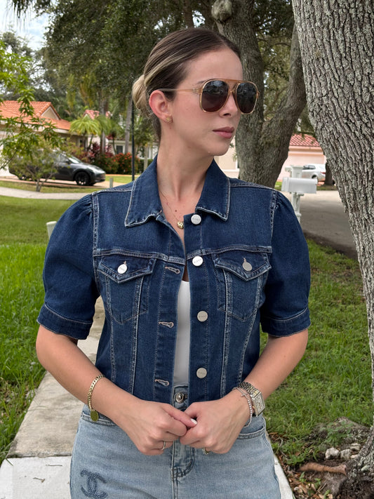 3/4 sleeve denim jacket