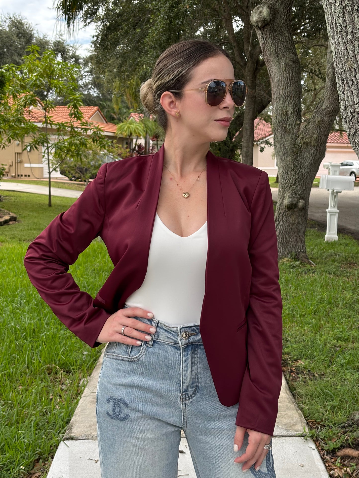 OVI Burgundy Blazer