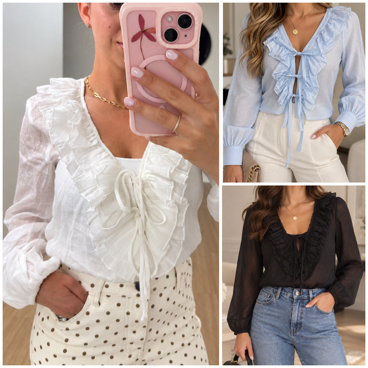 Blusa de lino con vuelos