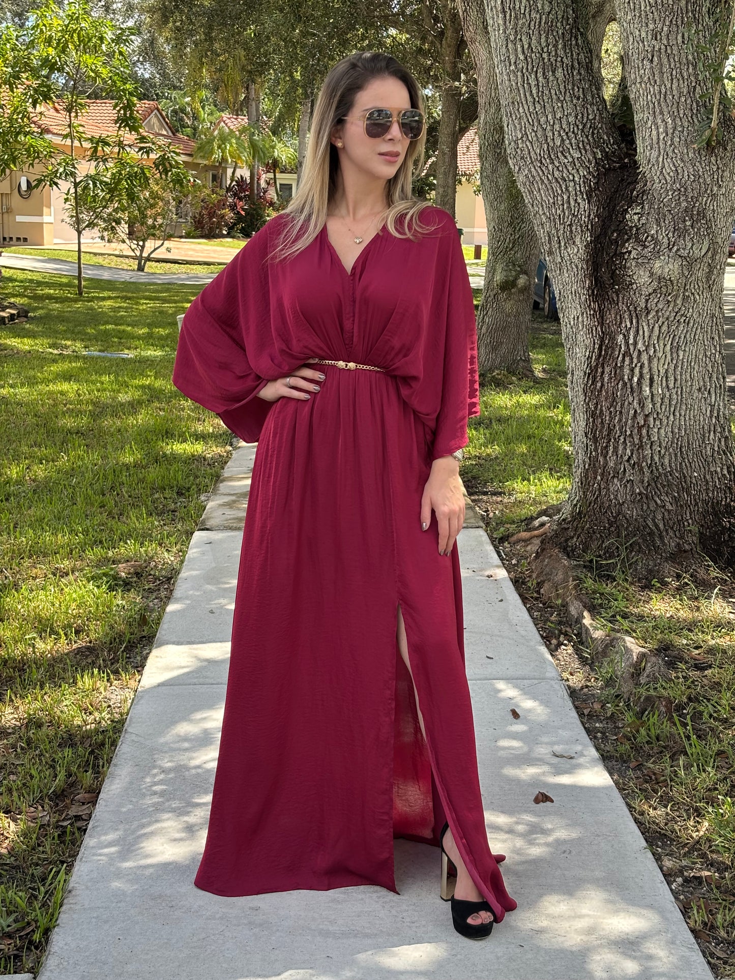 Andrea Red maxi dress