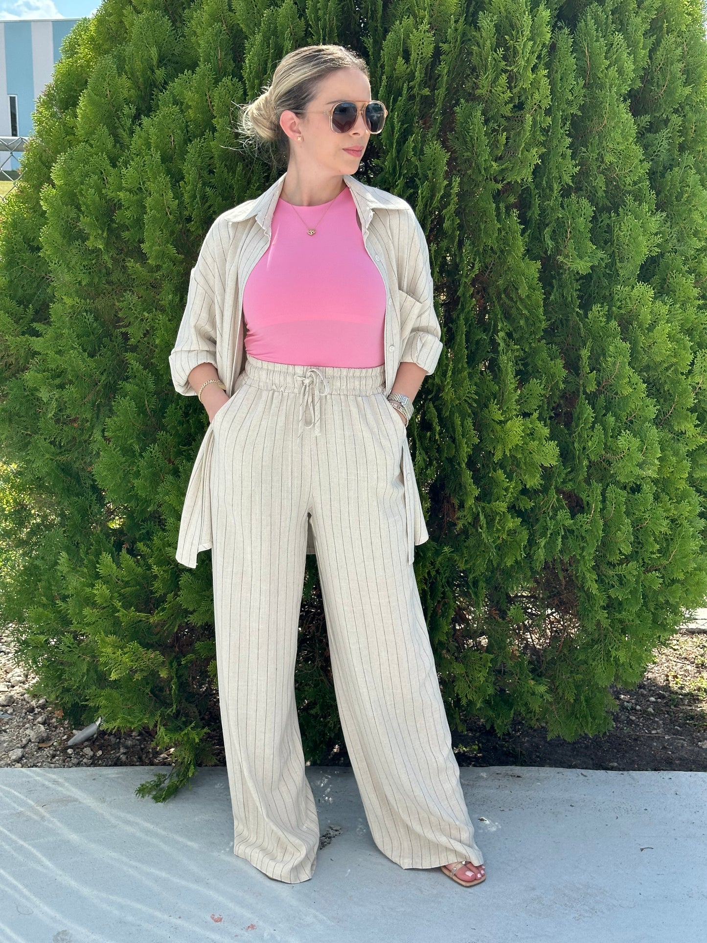 Stripes linen set