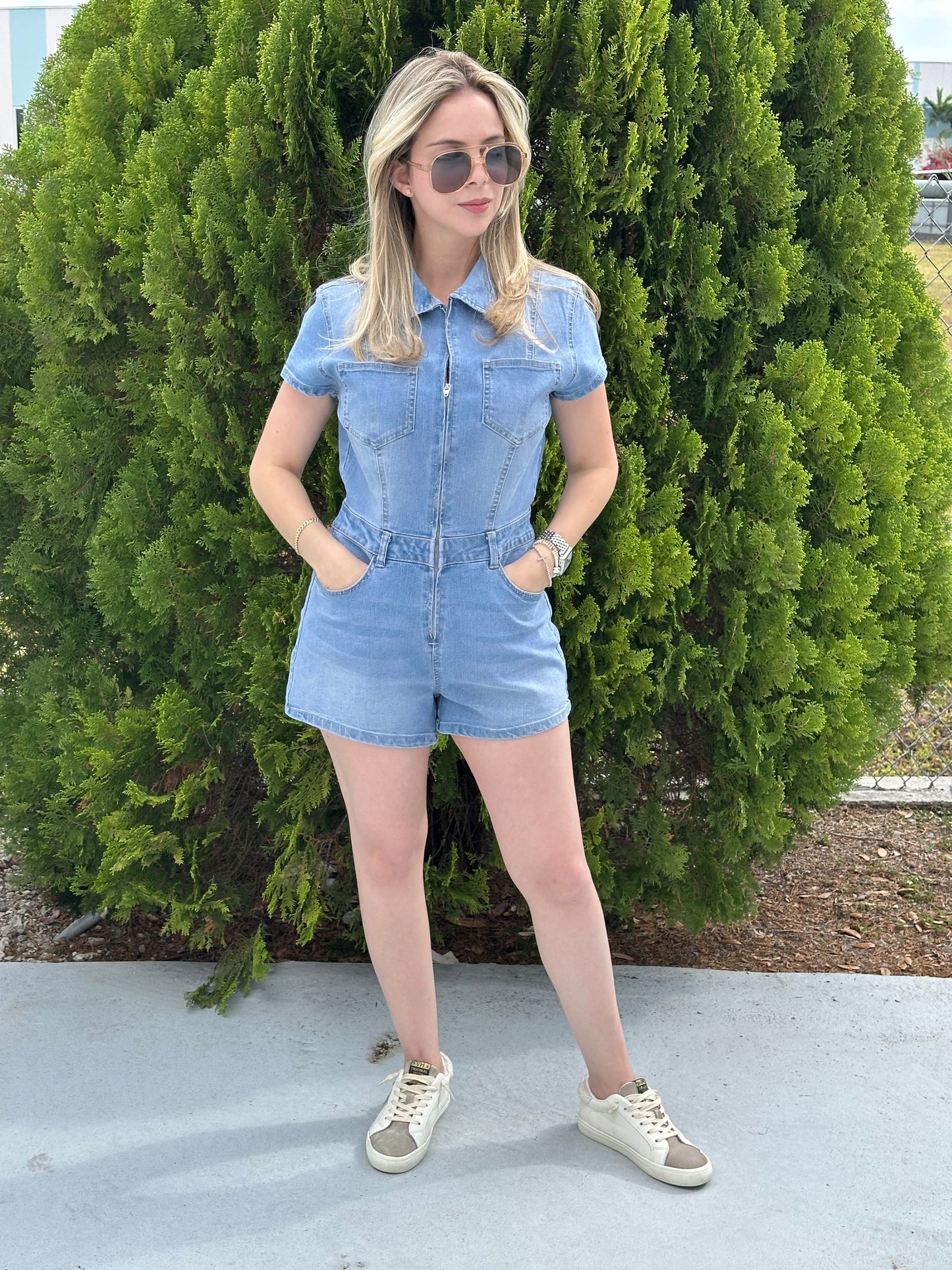 Denim romper