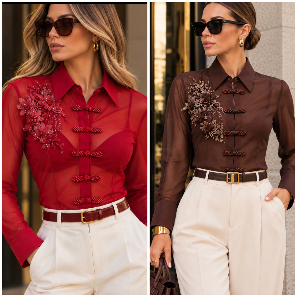 Aleida mesh blouse