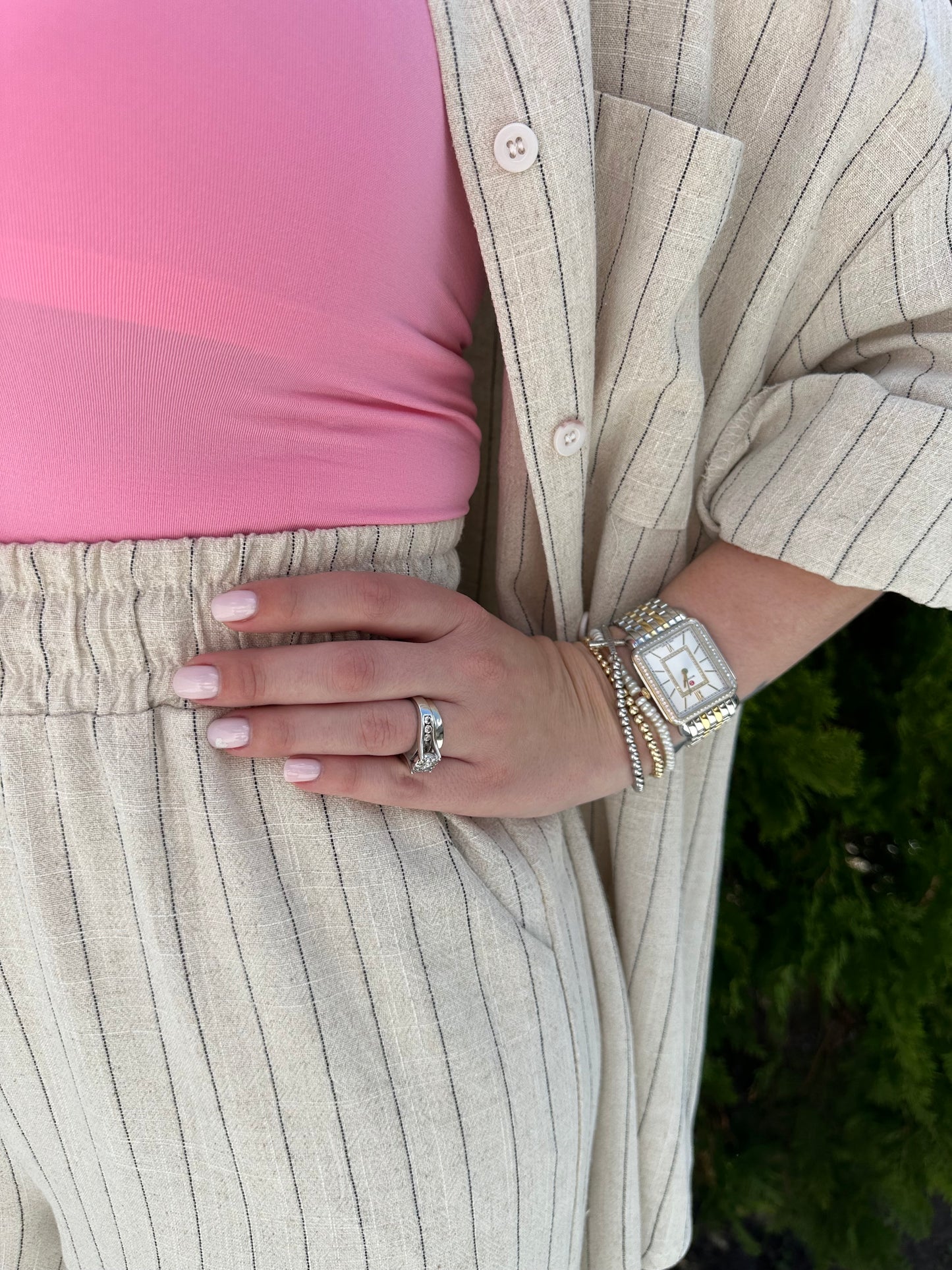 Stripes linen set
