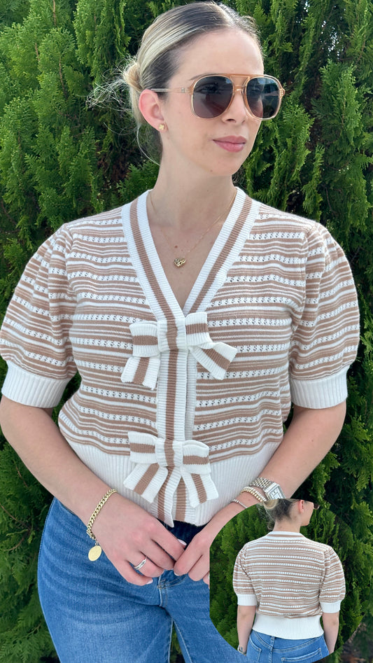 Stripes bow top