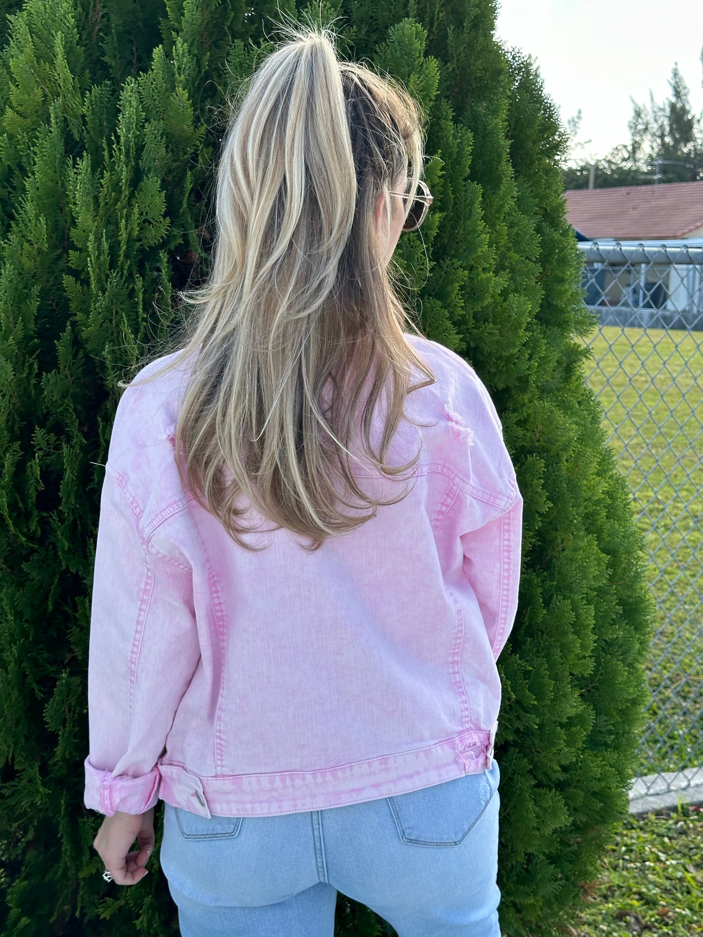 Pink denim oversize
