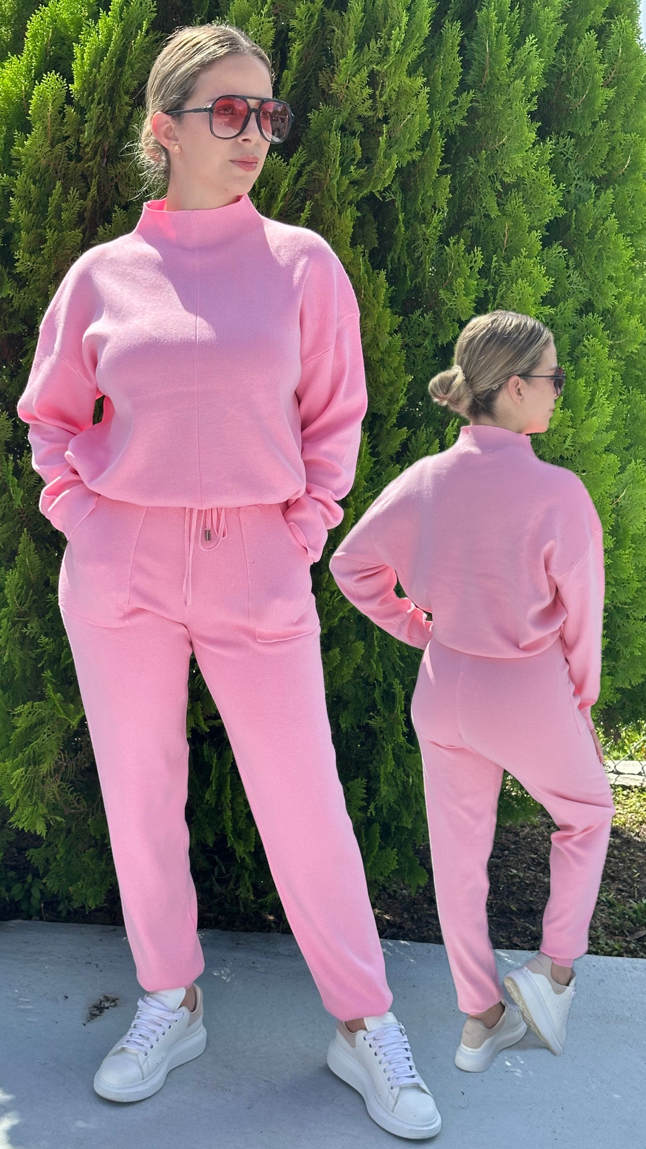 High neck long sleeve set