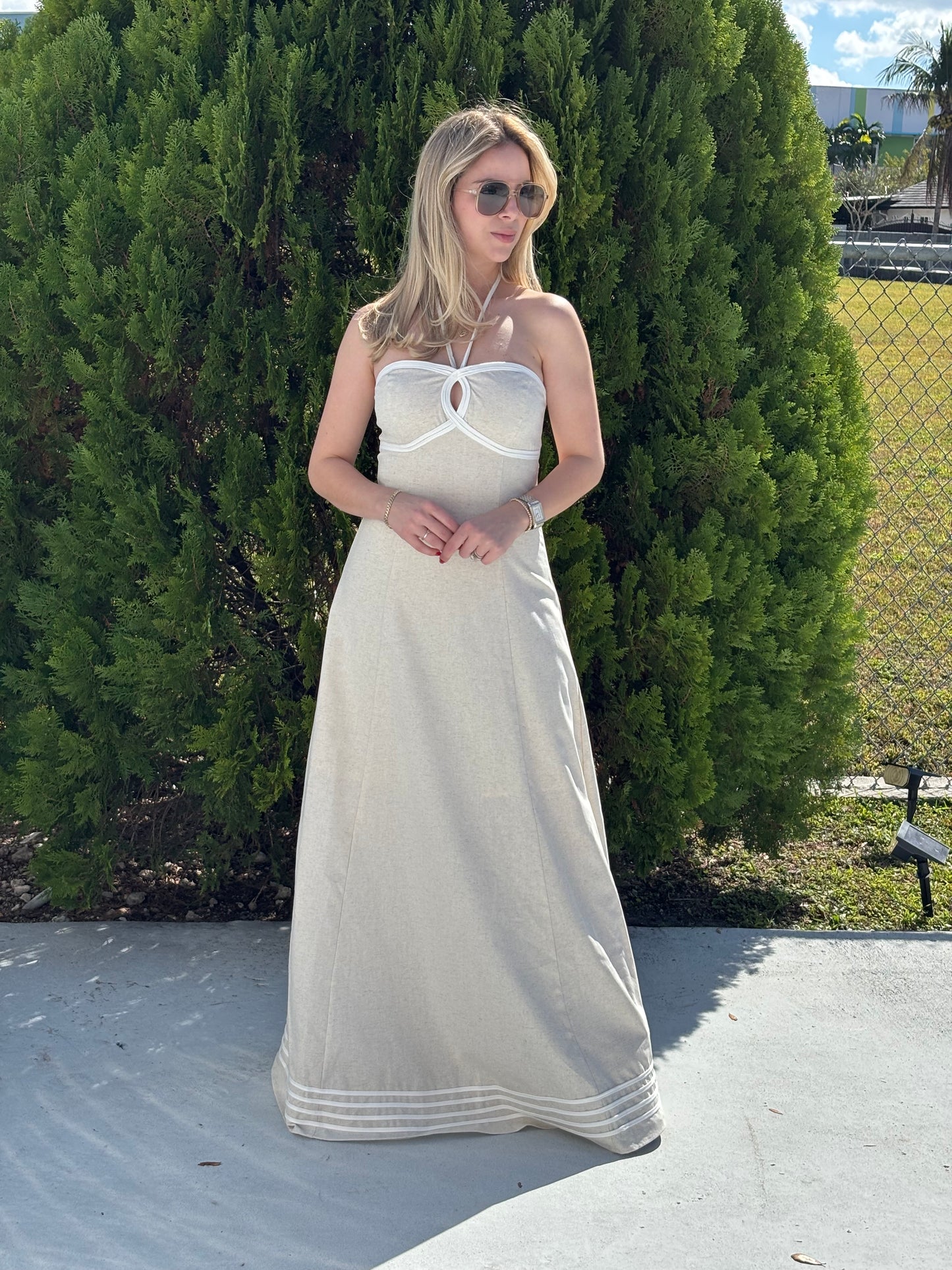 Laura linen maxi dress