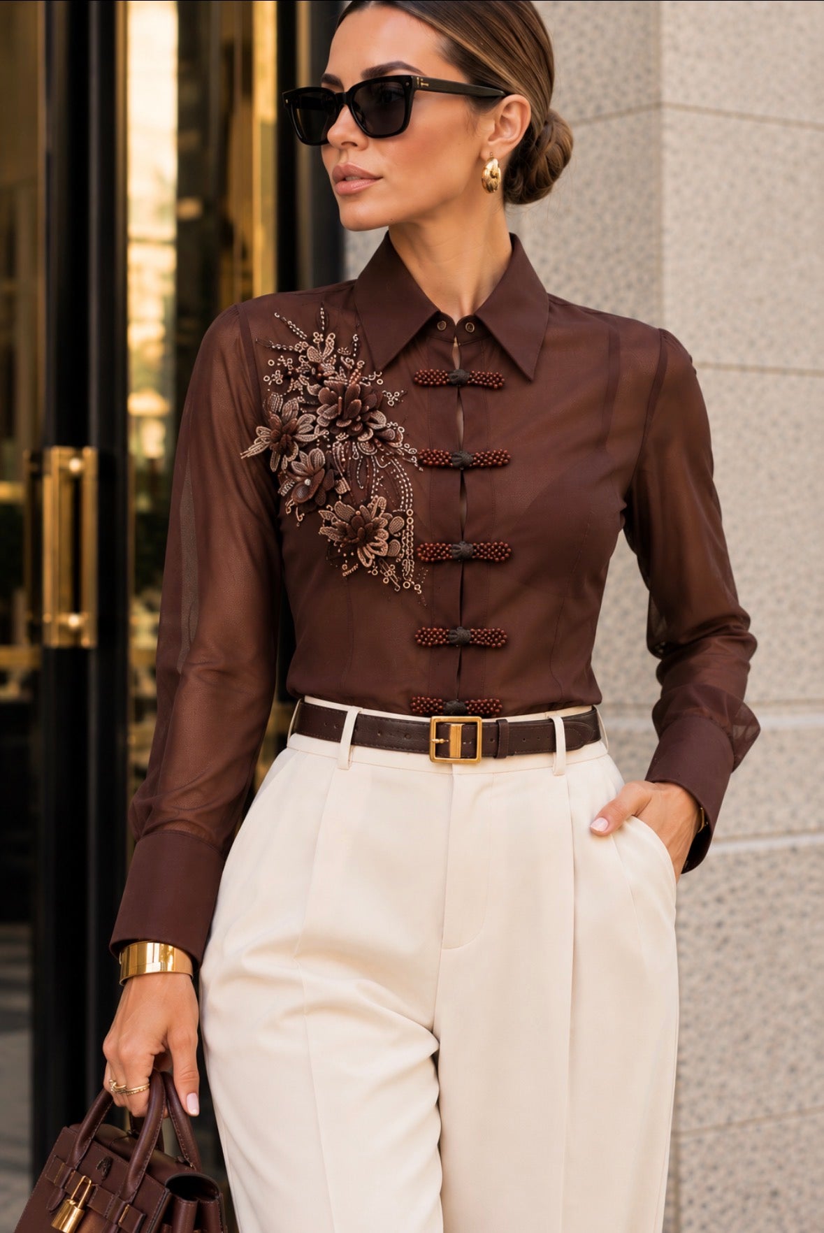 Aleida mesh blouse
