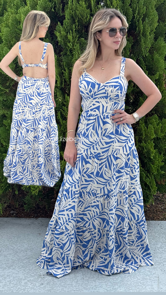 Island scape maxi dress