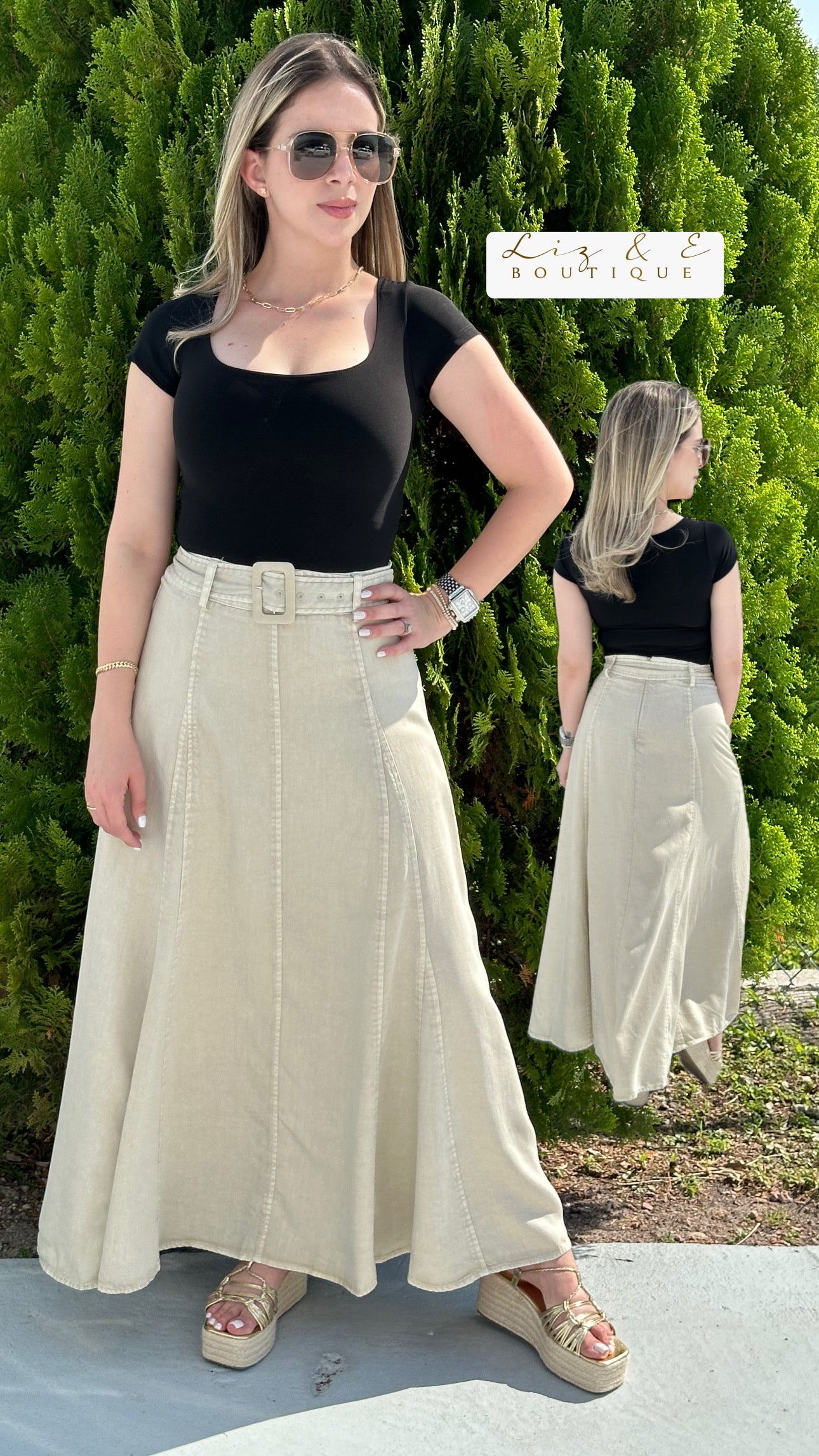 Mustard maxi skirt