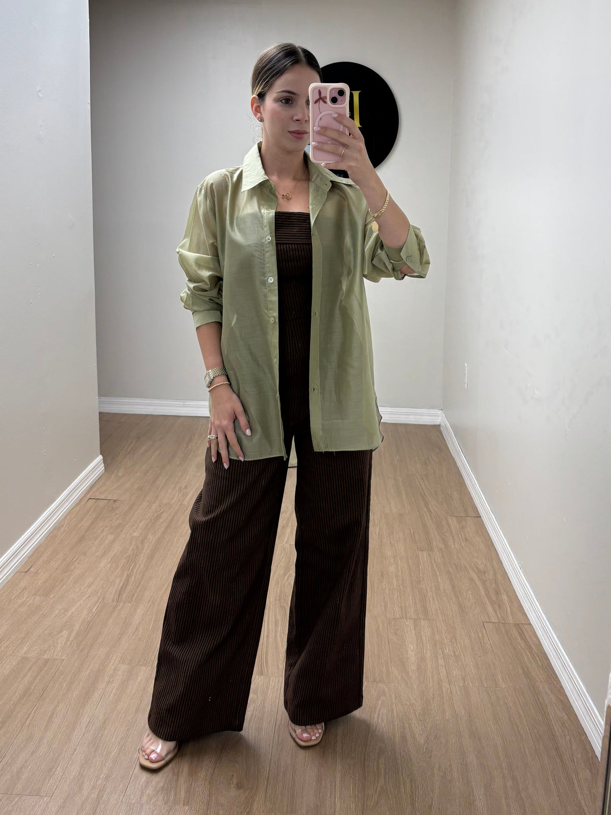 Camisa oliva seda
