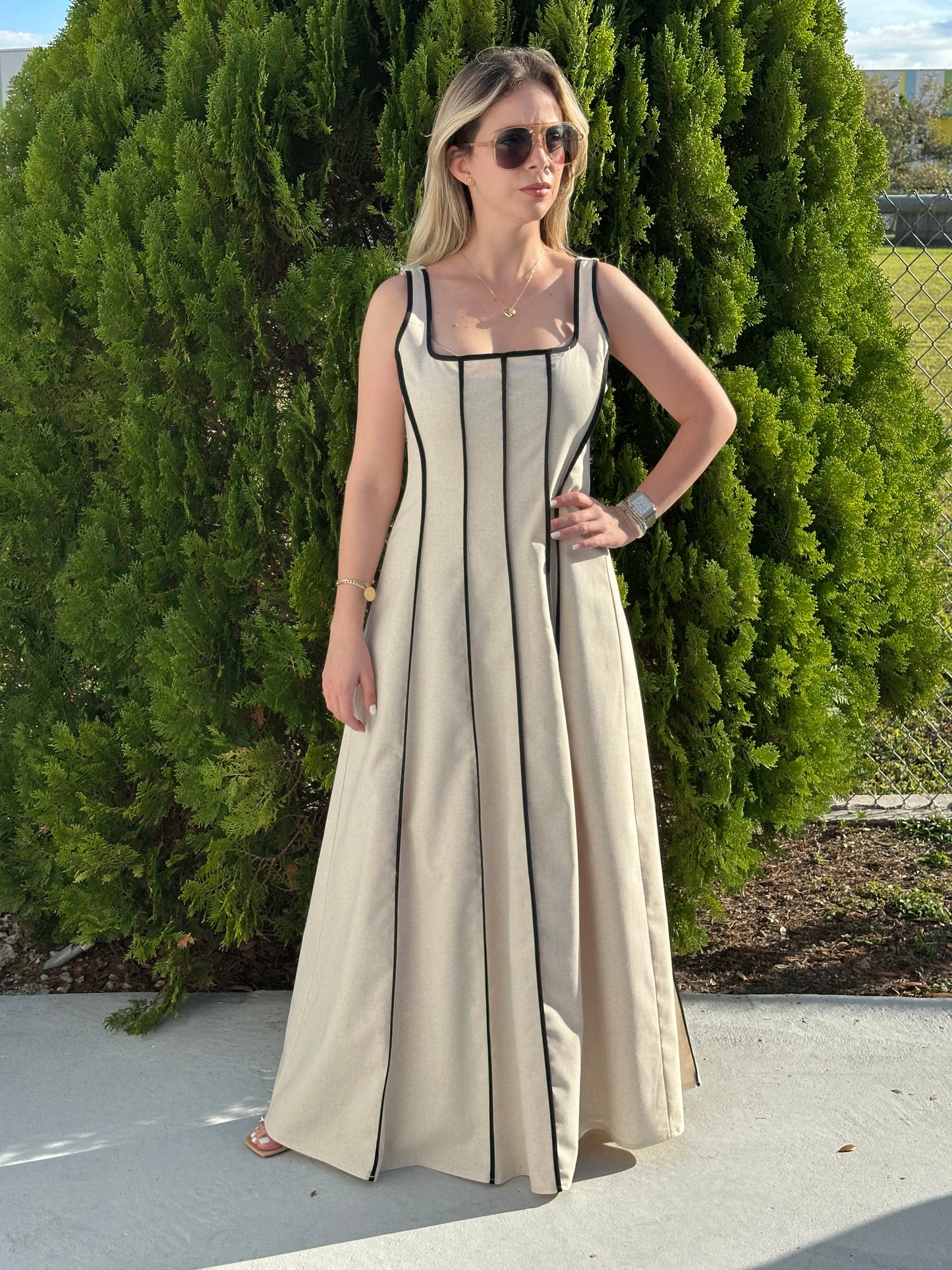 Elena linen maxi dress