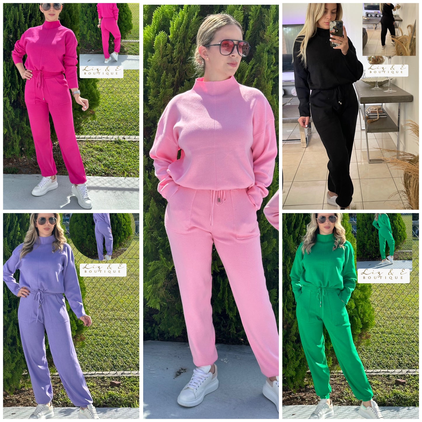 High neck long sleeve set