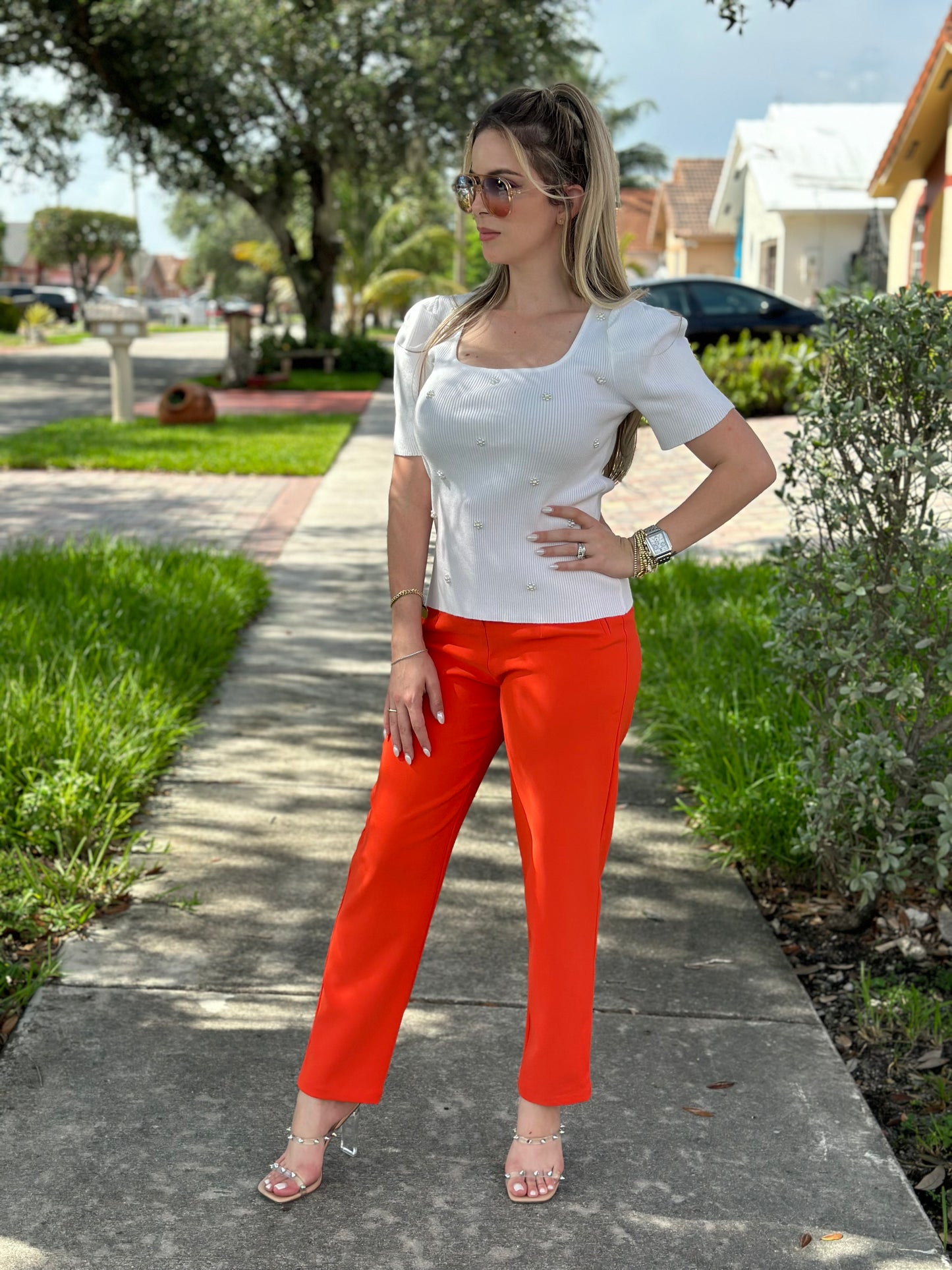 Clarissa bright orange