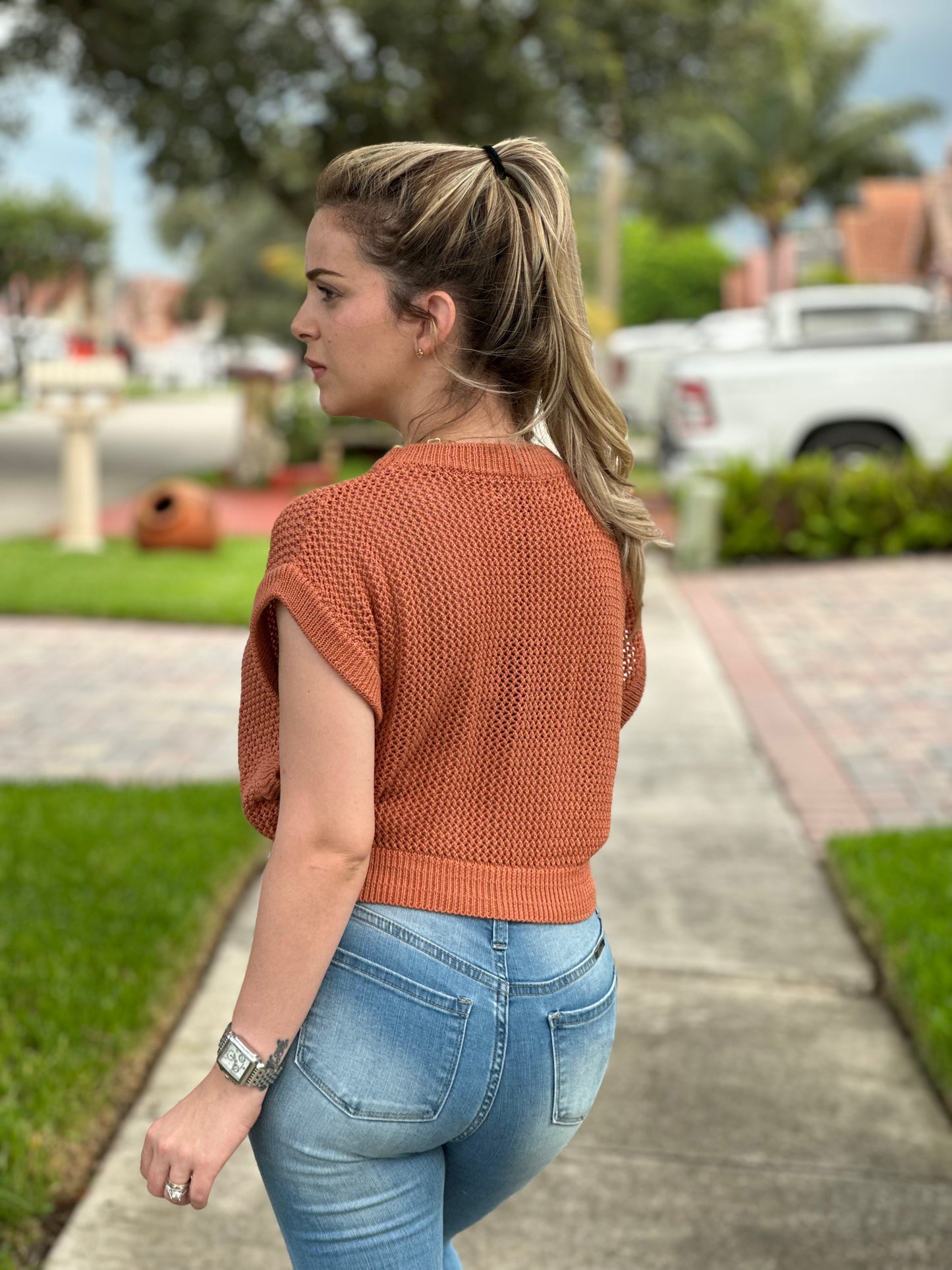 Terracota crochet top