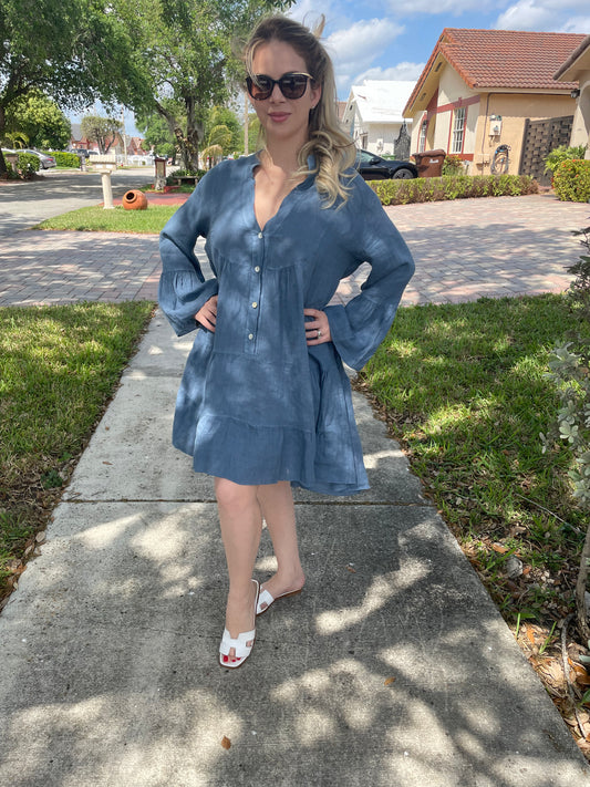 Lino dress Navy