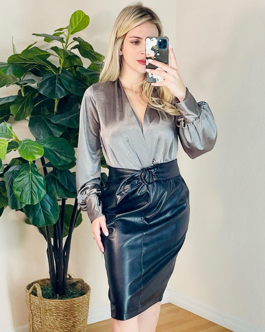 Leather Black skirt