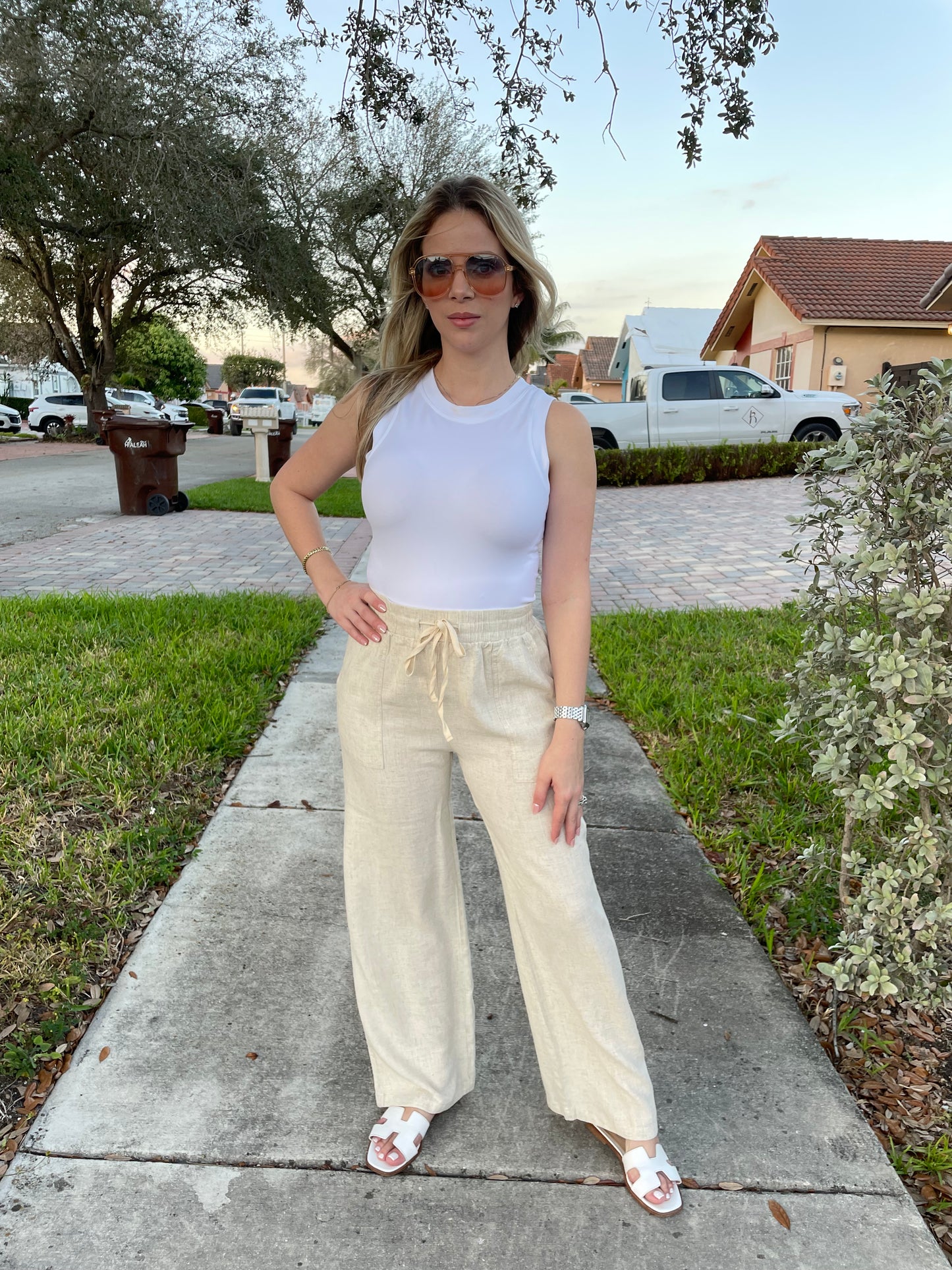 Lino sand pants